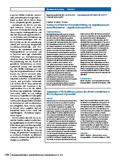 Vorschauseite 3: Beitrag des BfArM zur Potenzialentfaltung der Digitalisierung im Gesundheitswesen – digital readiness@BfArM