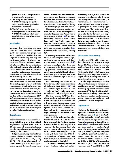 Vorschauseite 4: Bereitschaft zur COVID-19-Impfung unter Beschäftigten im Gesundheitswesen in Deutschland