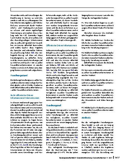 Vorschauseite 2: Sexuelle Gesundheitsinformationen in sozialen Medien: Ein systematisches Scoping Review