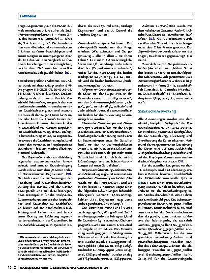 Vorschauseite 4: Lebenszeitprävalenz des Erlebens von Sex und sexueller Berührung gegen den eigenen Willen sowie Zusammenhänge mit gesundheitsbezogenen Faktoren