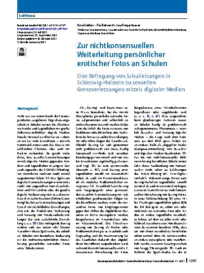 Vorschauseite 1: Zur nichtkonsensuellen Weiterleitung persönlicher erotischer Fotos an Schulen