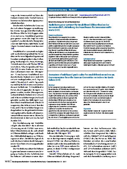 Vorschauseite 3: Risikobezogener Leitwert für Vinylchlorid (Chlorethen) in der Innenraumluft