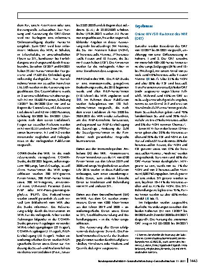 Vorschauseite 4: Sexualverhalten und Prävention sexuell übertragbarer Infektionen unter Berücksichtigung der SARS-CoV-2-Pandemie. Daten aus einem Versorgungszentrum für sexuelle Gesundheit und Med…