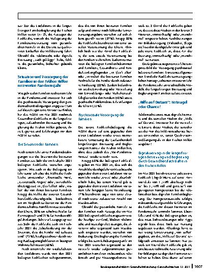 Vorschauseite 5: Frühe Hilfen aus der Distanz – Chancen und Herausforderungen bei der Unterstützung psychosozial belasteter Familien in der COVID-19-Pandemie