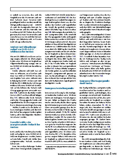 Vorschauseite 2: Welche Rolle spielen Kinder in Schulen und Kindertagesstätten bei der Übertragung von SARS-CoV-2? – Eine evidenzbasierte Perspektive