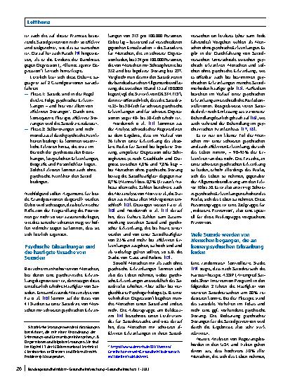 Vorschauseite 2: Wird die Rolle von psychischen Erkrankungen beim Suizid überbewertet?