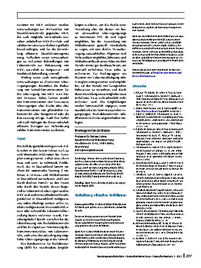 Vorschauseite 6: Das Hepatitis-E-Virus – ein zoonotisches Virus: Verbreitung, Übertragungswege und Bedeutung für die Lebensmittelsicherheit