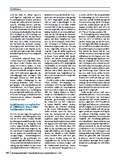 Vorschauseite 4: Entwicklungsansätze für Impfstoffe gegen Hepatitis-C-Virus-Infektionen