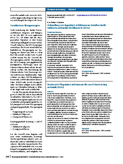 Vorschauseite 3: Behandlung von Hepatitis-C-Infektionen im Zeitalter direkt wirkender antiviraler Medikamente (DAAs)