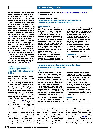 Vorschauseite 3: Hepatitis B und C: Mechanismen der virusinduzierten Leberpathogenese und Tumorentstehung