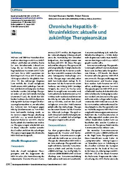 Vorschauseite 1: Chronische Hepatitis-B-Virusinfektion: aktuelle und zukünftige Therapieansätze
