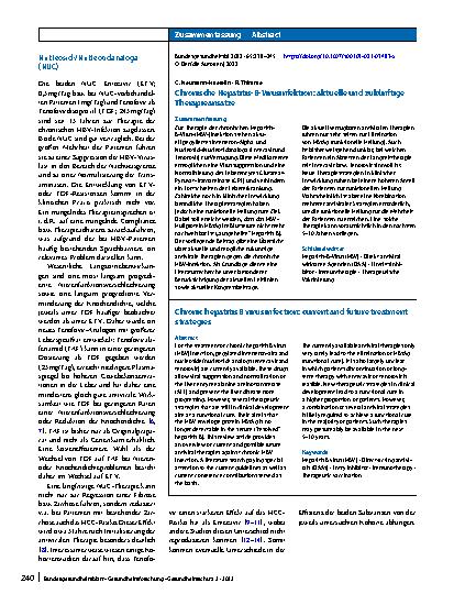 Vorschauseite 3: Chronische Hepatitis-B-Virusinfektion: aktuelle und zukünftige Therapieansätze