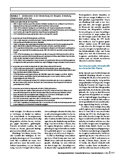 Vorschauseite 2: Hepatitis-B-Impfstoffe – Geschichte, Erfolge, Herausforderungen und Perspektiven