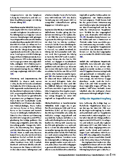 Vorschauseite 6: Hepatitis-B-Impfstoffe – Geschichte, Erfolge, Herausforderungen und Perspektiven