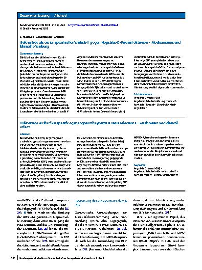 Vorschauseite 3: Bulevirtide als erster spezifischer Wirkstoff gegen Hepatitis-D-Virusinfektionen – Mechanismus und klinische Wirkung