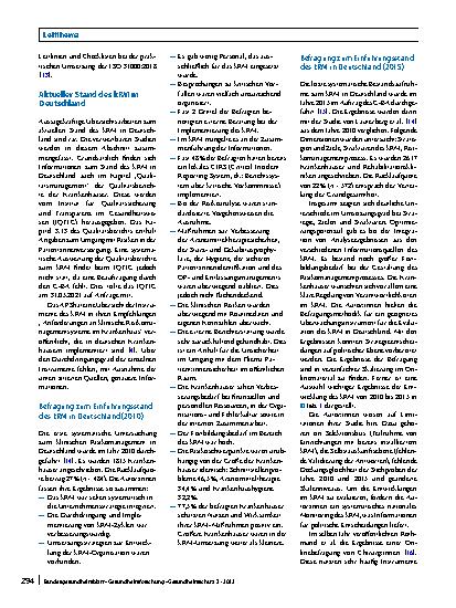 Vorschauseite 2: Entwicklung des klinischen Risikomanagements in deutschen Krankenhäusern