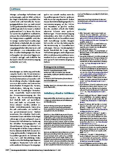 Vorschauseite 6: Qualität und Ethik in der Gesundheitsversorgung