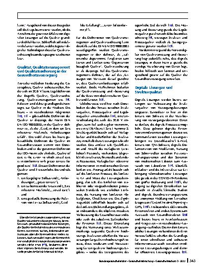 Vorschauseite 2: Digitalisierung im Gesundheitswesen und ihre Effekte auf die Qualität der Gesundheitsversorgung