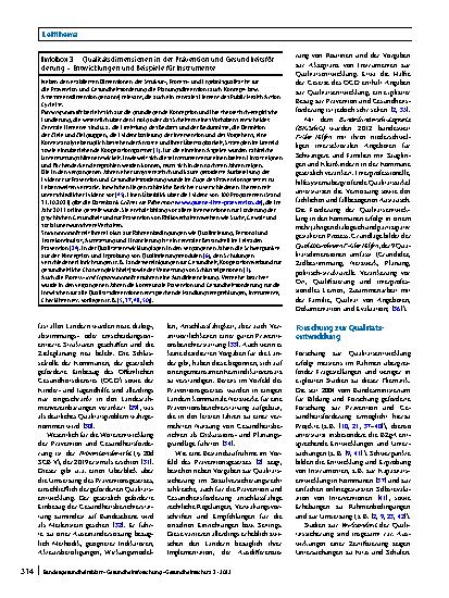 Vorschauseite 5: Qualitätsmanagement und -entwicklung in der Primärprävention und Gesundheitsförderung: Stand, Herausforderungen und Perspektiven