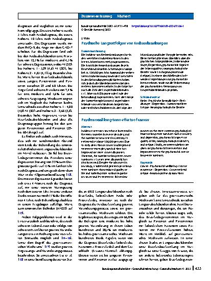 Vorschauseite 3: Psychische Langzeitfolgen von Krebserkrankungen