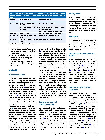 Vorschauseite 2: Strategien und Effekte digitaler Interventionen bei der Übergewichtsund Adipositastherapie von Kindern und Jugendlichen – ein systematischer Review