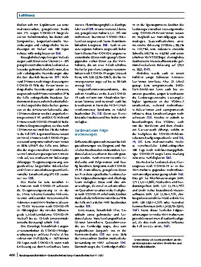 Vorschauseite 5: Organbezogene Folgeerscheinungen von COVID‑19 bei Erwachsenen