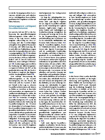 Vorschauseite 6: Survivorship-Care-Programme für Krebspatienten: die Bedeutung von Risikostratifizierung, Selbstmanagementund Gesundheitskompetenzen im Zeitalter digitaler Versorgung