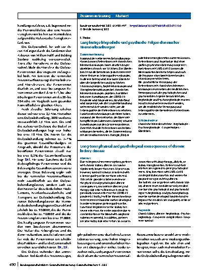 Vorschauseite 3: Langfristige körperliche und psychische Folgen chronischer Nierenerkrankungen