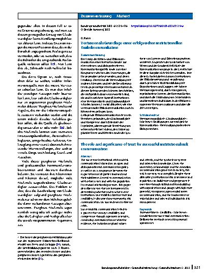 Vorschauseite 3: Vertrauen als Grundlage einer erfolgreichen institutionellen Risikokommunikation