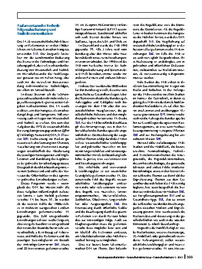 Vorschauseite 4: Parlamentarische Technikfolgenabschätzung und Risikokommunikation