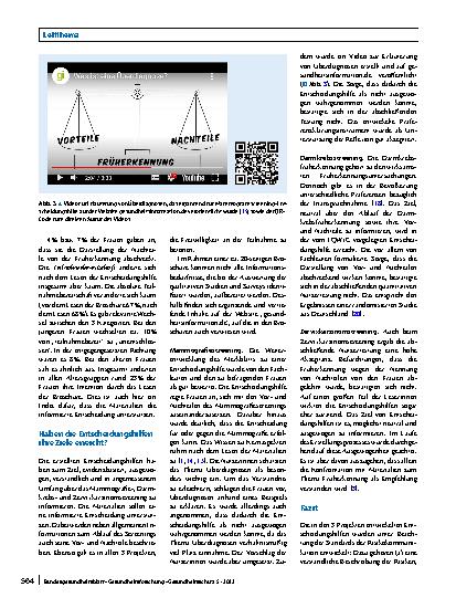 Vorschauseite 6: Die informierte Entscheidung als Ziel von evidenzbasierten Gesundheitsinformationen: Das Beispiel Krebsfrüherkennung