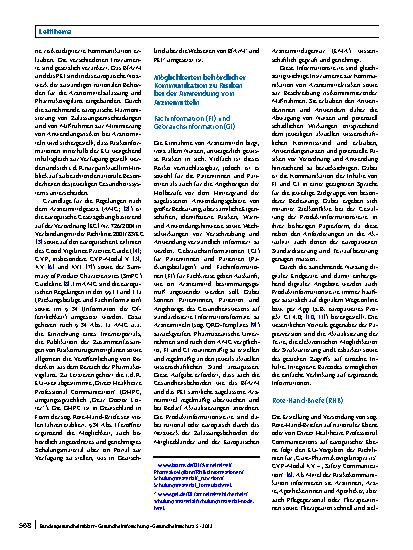 Vorschauseite 2: Instrumente behördlicher Kommunikation zu Anwendungsrisiken von Arzneimitteln