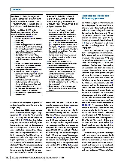 Vorschauseite 6: Häufig gestellte Fragen (FAQ) in der Risikokommunikation zu COVID-19: Erstellung und Bedeutung als interinstitutionelles Krisenreaktionsinstrument