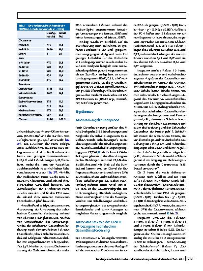 Vorschauseite 4: Schulische Gesundheitsförderung in pandemischen Zeiten. Ergebnisse der COVID-HL-Schulleitungsstudie