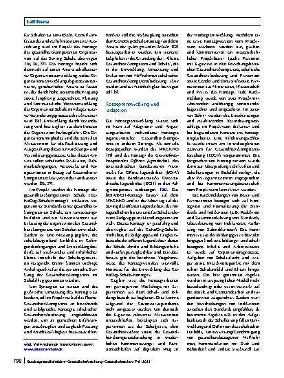 Vorschauseite 4: Gesundheitskompetente Schule: Konzeptentwicklung für organisationale Gesundheitskompetenz in der Schule