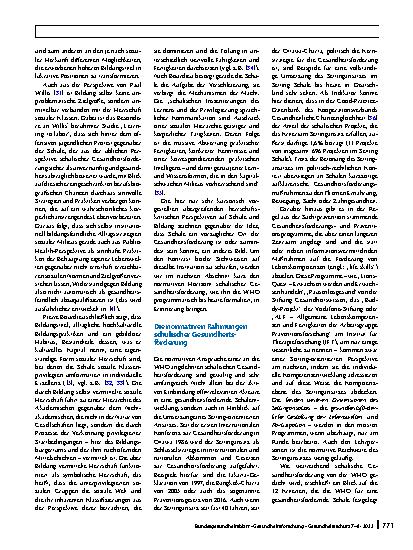 Vorschauseite 4: Schule aus dem Geist von Public Health?