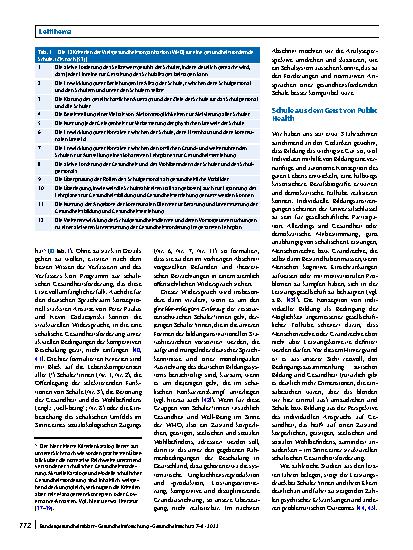Vorschauseite 5: Schule aus dem Geist von Public Health?