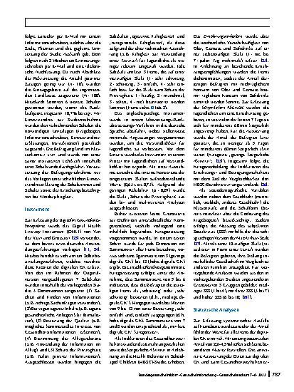 Vorschauseite 4: Digitale Gesundheitskompetenz von Schülerinnen und Schülern. Ausprägung und Assoziationen mit dem Bewegungsund Ernährungsverhalten