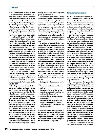 Vorschauseite 2: Wissen schafft Gesundheit: Das Programm „Fit in Gesundheitsfragen“ zur Stärkung der Gesundheitskompetenz von Schülerinnen und Schülern