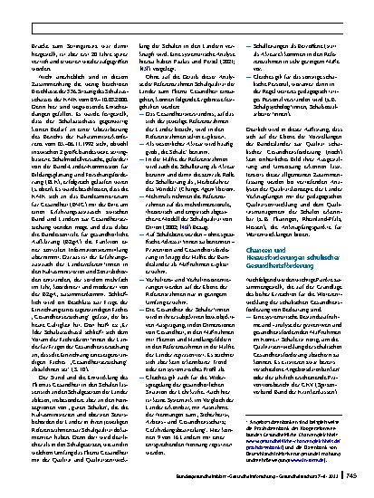 Vorschauseite 5: Schulische Gesundheitsförderung von Ottawa bis heute: Chancen und Herausforderungen