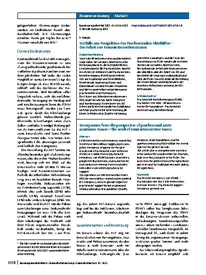 Vorschauseite 3: Notfälle aus Perspektive der Psychosozialen Akuthilfen – Die Arbeit von Kriseninterventionsteams