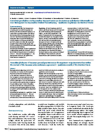 Vorschauseite 3: Verordnungsverhalten von bayerischen Hausärzt*innen an der stationär-ambulanten Schnittstelle vor dem Hintergrund der Bayerischen Wirkstoffvereinbarung – Qualitative Ergebnisse de…