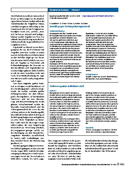 Vorschauseite 3: Gewalt gegen Rettungsdienstpersonal