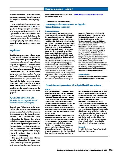 Vorschauseite 3: Erwartungen der Generation Y an digitale Gesundheitsinnovationen
