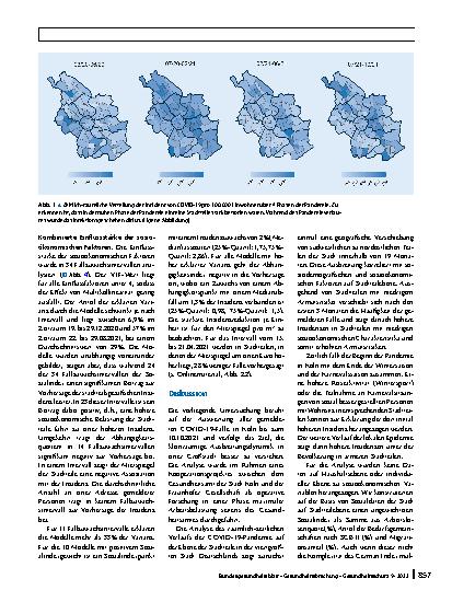 Vorschauseite 5: Die zeitlich-räumliche Verteilung von COVID-19 in Köln und beeinflussende soziale Faktoren im Zeitraum Februar 2020 bis Oktober 2021