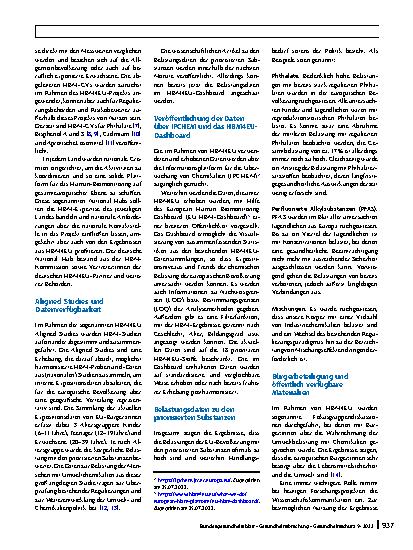 Vorschauseite 2: Human-Biomonitoring für Europa (HBM4EU) – erste Einblicke in die Ergebnisse der Initiative