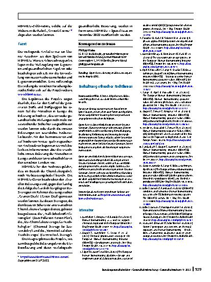 Vorschauseite 4: Human-Biomonitoring für Europa (HBM4EU) – erste Einblicke in die Ergebnisse der Initiative
