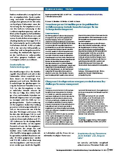 Vorschauseite 3: Veränderungen und Entwicklungen in der präklinischen Notfallversorgung: Zentrale Herausforderungen für das Rettungsdienstmanagement