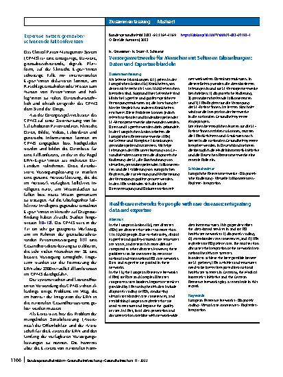 Vorschauseite 3: Versorgernetzwerke für Menschen mit Seltenen Erkrankungen: Daten und Expertise bündeln