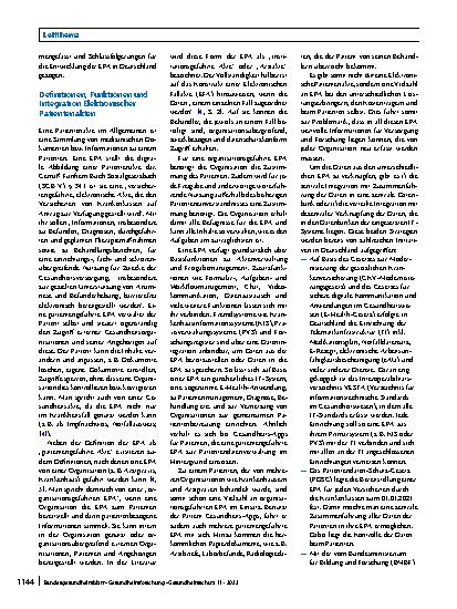 Vorschauseite 2: Praxiseinsatz Elektronischer Patientenakten: Erkenntnisse aus 2 Versorgungsprojekten in Zentren für Seltene Erkrankungen